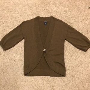 Ann Taylor Olive Cardigan - 3/4 sleeve